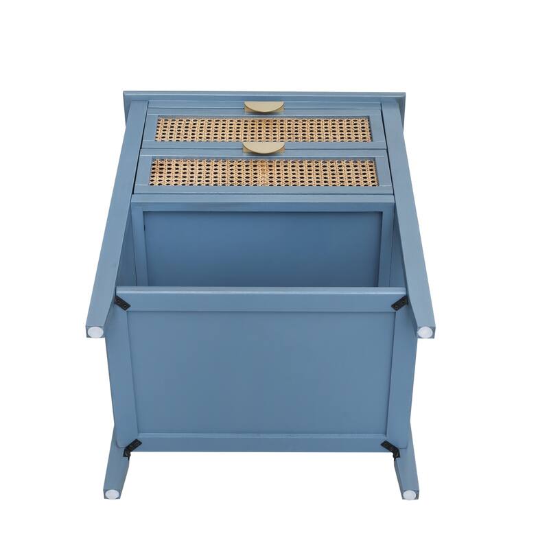 Modern Natural Rattan Nightstands With 2/3 Drawers
