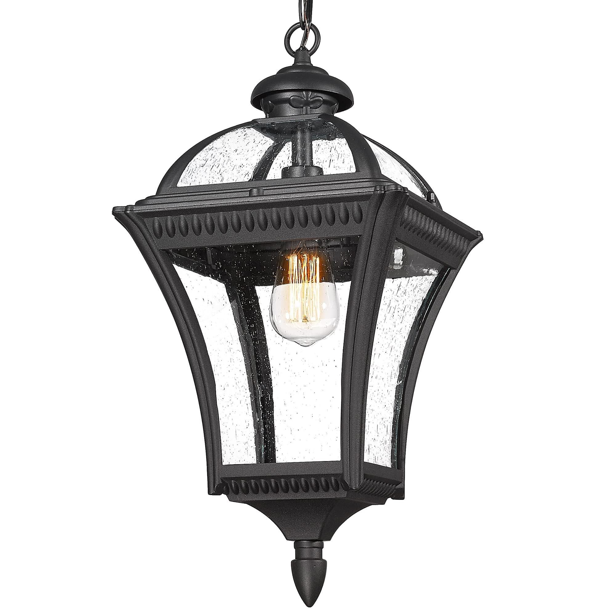 21"Outdoor Pendant Light with Seeded Glass