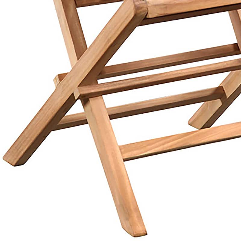 Fuling Natural Finish Indoor-Outdoor Slatted Teak Folding Chair