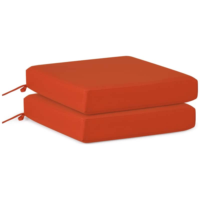Fading Free All Weather Outdoor Patio Seat Cushions (Set of 2) - Without Welt