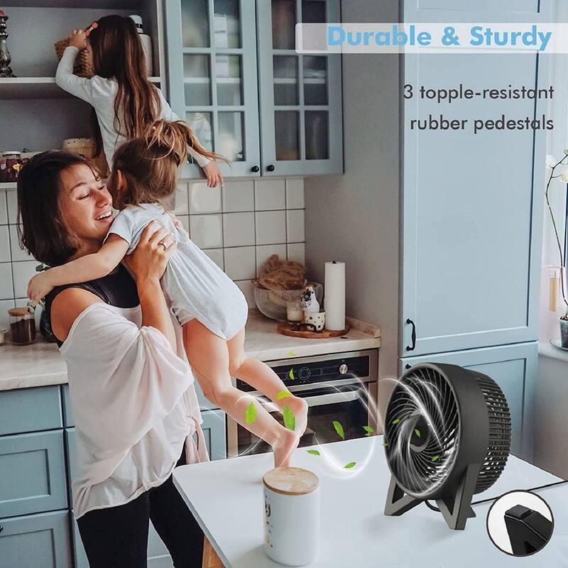 Quiet Desk fan, 8 Inch Powerful Table Fan, Small Bedside Fan with 2 Speeds