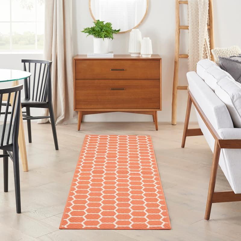 Nourison Reversible Indoor Outdoor Indoor/Outdoor Geometric Area Rug
