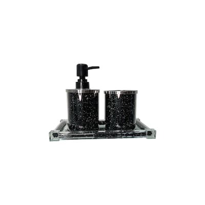 Ambrose Exquisite 3 Piece Soap Dispenser and Toothbrush Holder with Tray - N/A