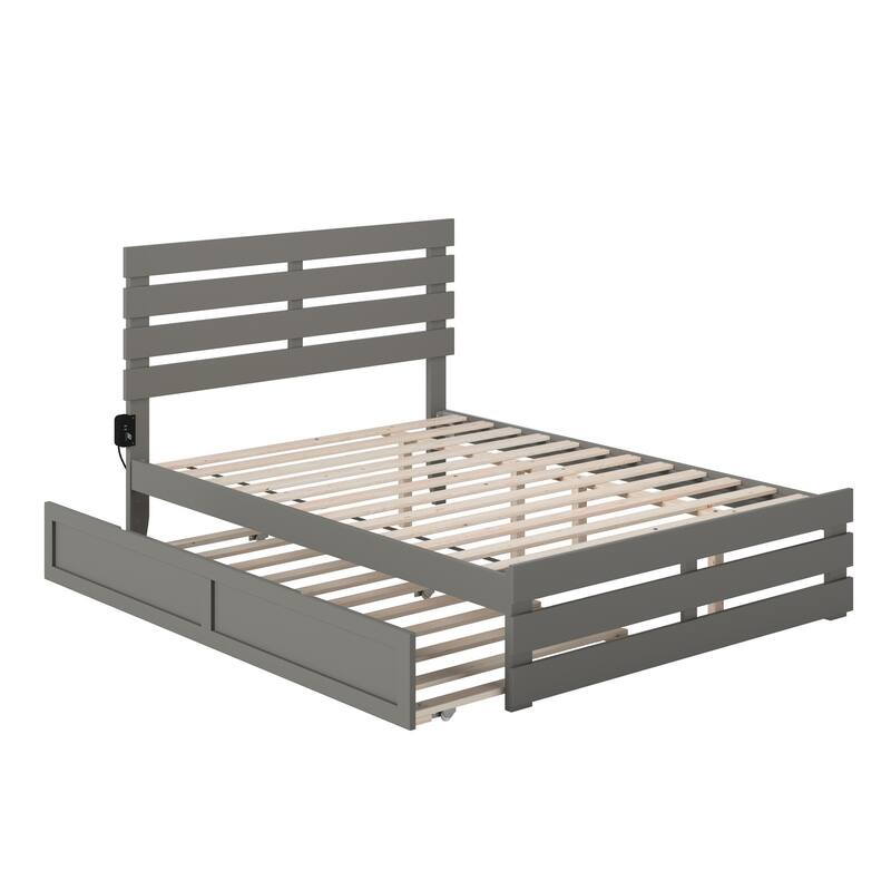 Oxford Bed with Footboard and USB Turbo Charger with Twin Trundle