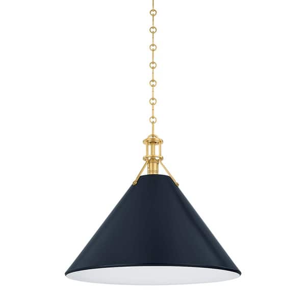 slide 2 of 11, Hudson Valley Lighting MDS352L Painted No. 2 21" Wide Pendant Aged Brass / Distressed Bronze