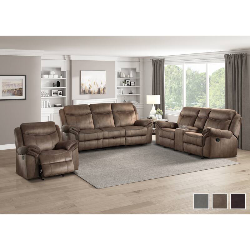 Brisa 3-Piece Manual Reclining Living Room Sofa Set
