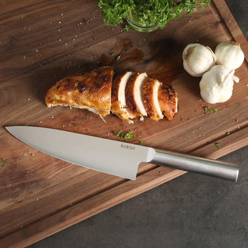 Babish High Carbon 1.4116 German Steel Full Tang 8-Inch Chef Knife - for Chopping, Slicing, Dicing & Everyday Prep