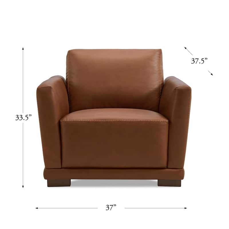 Hydeline Mary Top Grain Leather Chair with Memory Foam and Springs