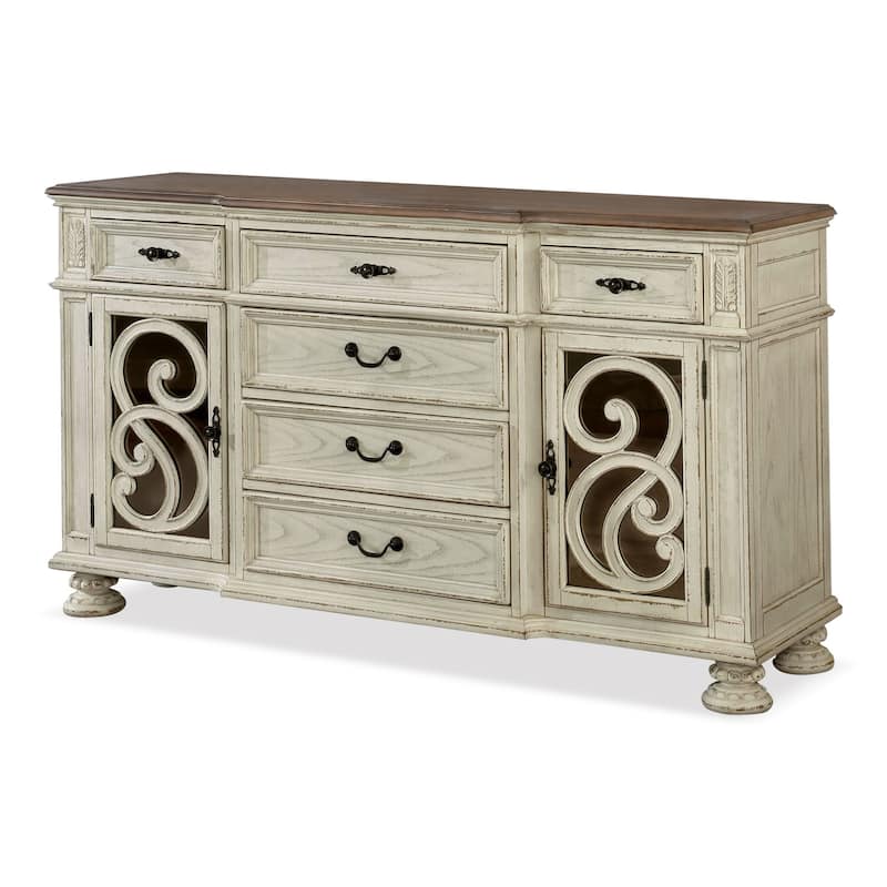 The Gray Barn Caelum Farmhouse 60-inch Antique White 6-drawer Server