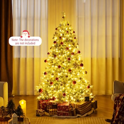 Gymax 6 FT Artificial Christmas Tree w/Quick Power Connector 598 Pine