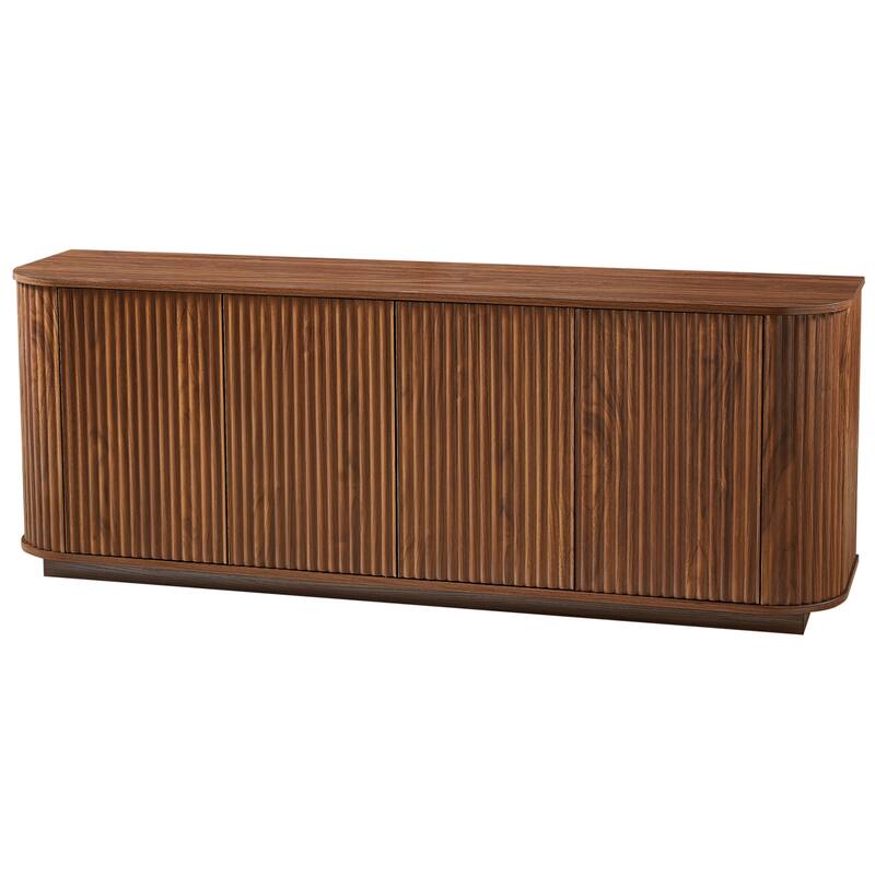 Sideboard Storage Cabinet TV Stand with wave pattern Buffet Cabinet Wooden Vertical Striped Cabinet