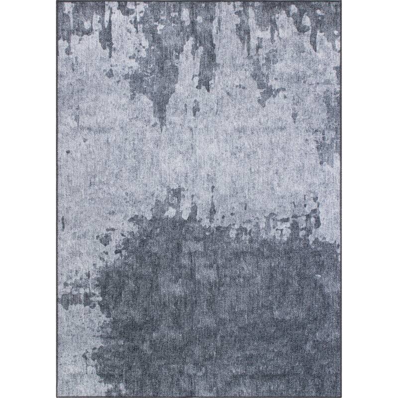 Distressed Abstract Machine Washable Area Rug