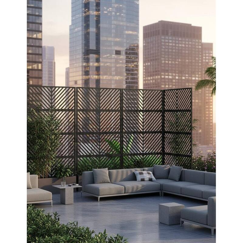 Freestanding Metal Privacy Screen, with Stable Base