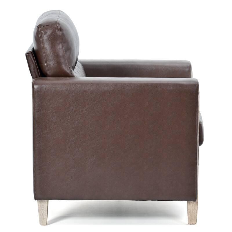 1-Seater Sofa with High-Resilience Sponge, Solid Wood Frame for Small Spaces