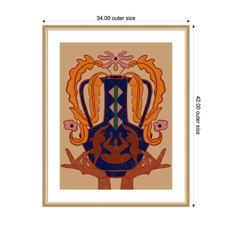 Kate and Laurel Vessel Collection Blossom by Arty Guava Framed Wall Art Print