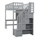 preview thumbnail 12 of 52, Twin Loft Bed with Desk, Drawers & Bookshelf - Playhouse Design, Grey