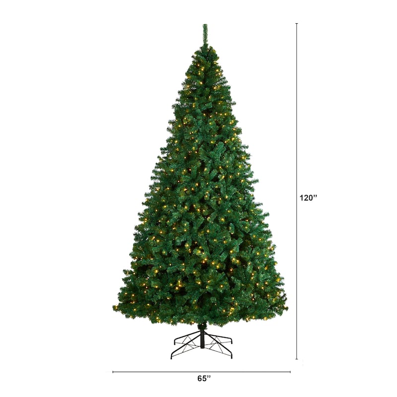 10' Northern Tip Christmas Tree with 800 Clear LED Lights - 120