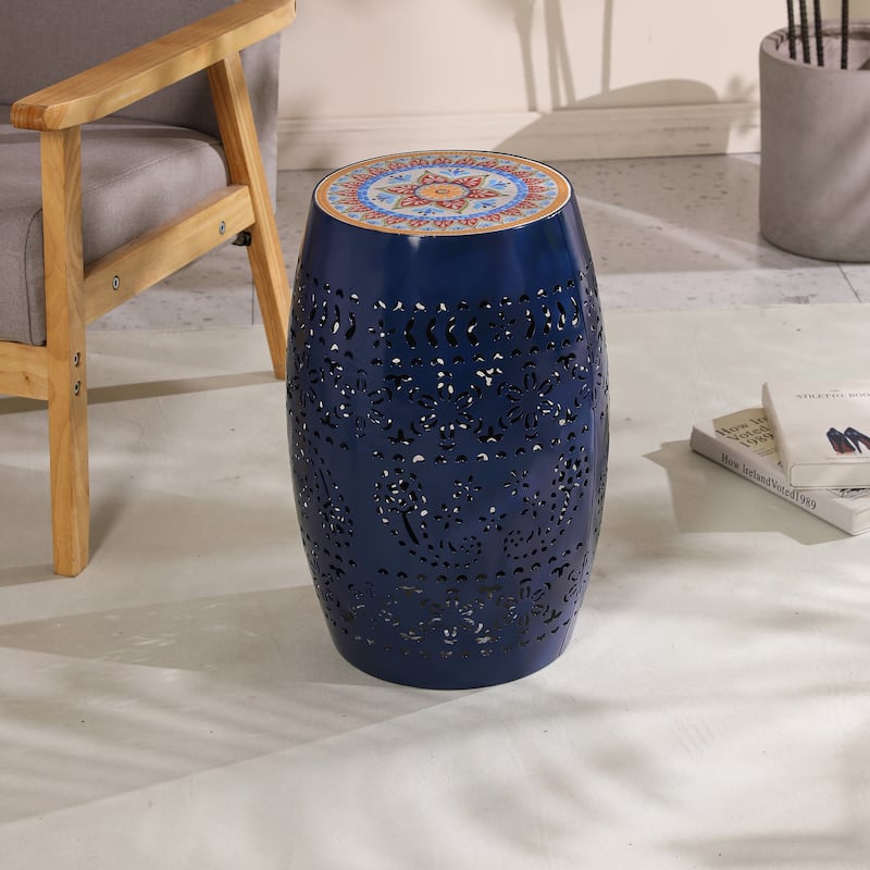 Dekota Indoor/Outdoor Iron and Tile Side Table by Christopher Knight Home