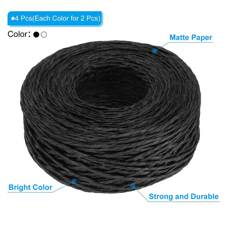 4 Rolls Raffia Ribbon, Paper Twine String
