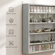 preview thumbnail 6 of 7, HOMCOM 5-Tier Display Cabinet, Glass Display Case with 2 Doors and Adjustable Shelves