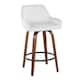 Option White Faux Leather/Walnut/Black Metal