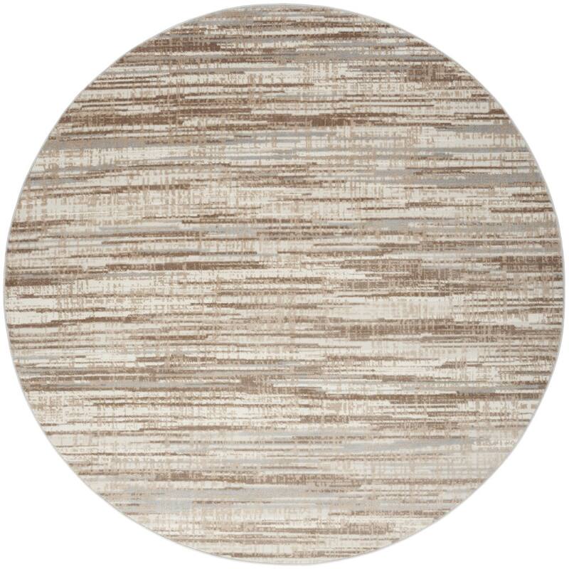 Satu Power Loomed Geometric Abstract Area Rug By HomeRoots - 8' Round