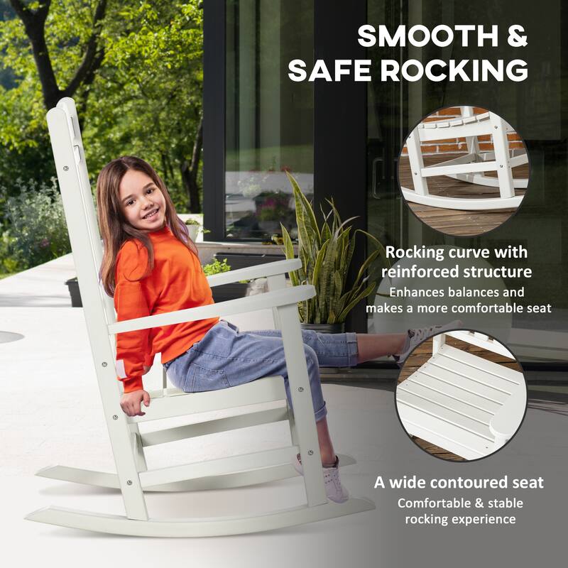Outsunny Outdoor Rocking Chair (Excluding the table) - White
