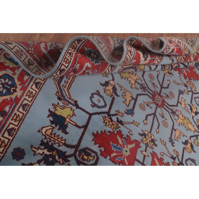 Light Blue Heriz-Serapi Oriental Area Rug Handmade Wool Carpet - 8'0"x 10'1"