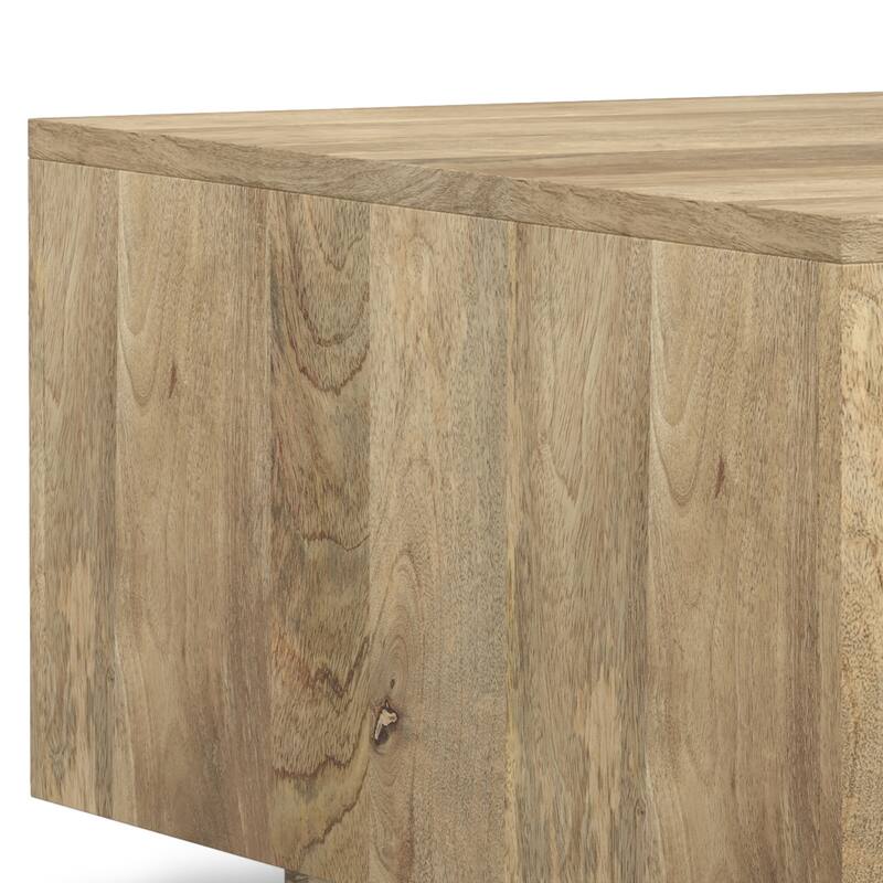 WYNDENHALL Clinton SOLID MANGO WOOD 30 inch Wide Square Modern Square Coffee Table in Natural, Fully Assembled