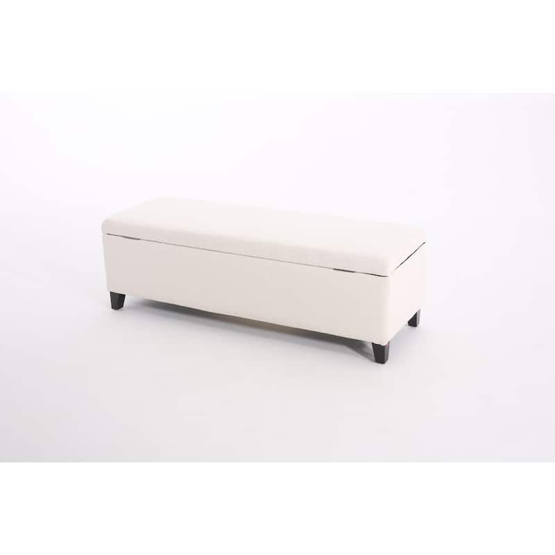 White Storage Ottoman: Modern Design, Ample Space