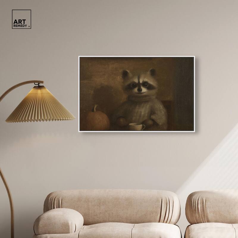 Raccoon Reverie Canvas by Art Remedy
