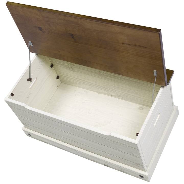 Wood Storage Trunk Ottoman Corona Gray | Furniture Dash