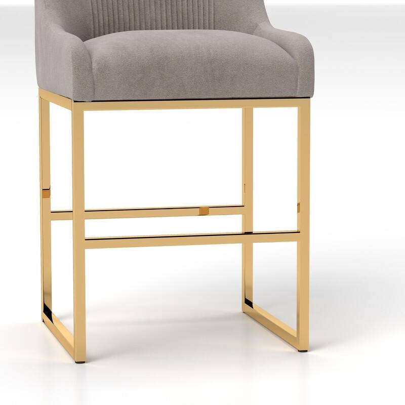 SEYNAR Modern Glam Velvet Golden Matel Frame Counter or High Bar Stools Set of 4