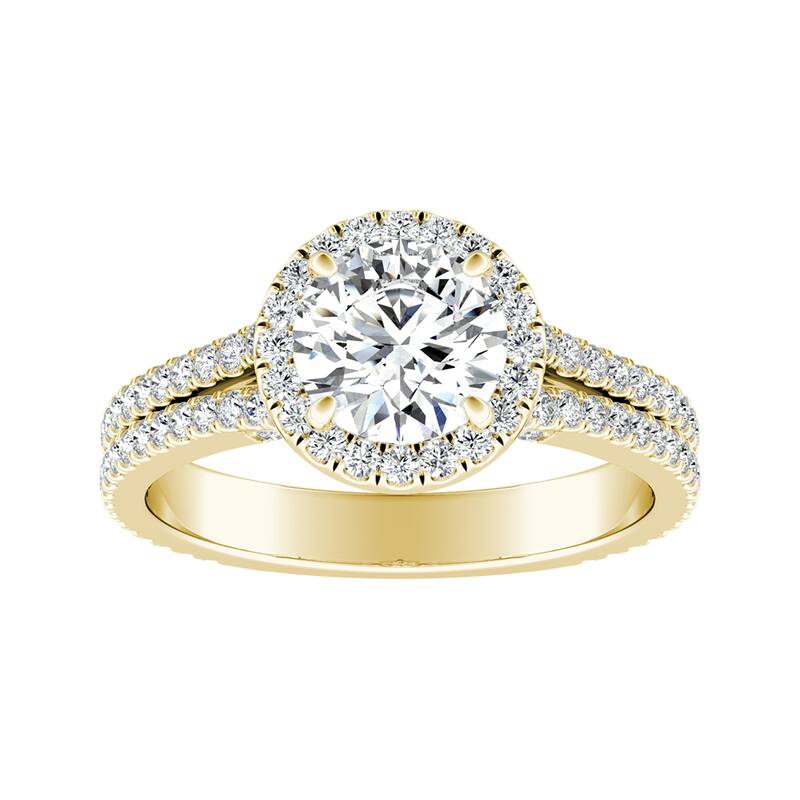 Auriya 14k Gold Modern 1 1/10ctw Round Halo Diamond Engagement Ring (G-H, VS1-VS2)