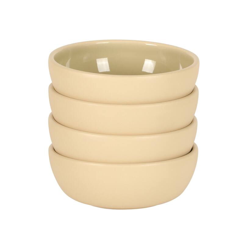 Gibson Elite - Made in Portugal - Port Gaia 4 Piece Cereal Bowl Set, 6.2" Stoneware Reactive Glaze, Dessert & Snack Bowls