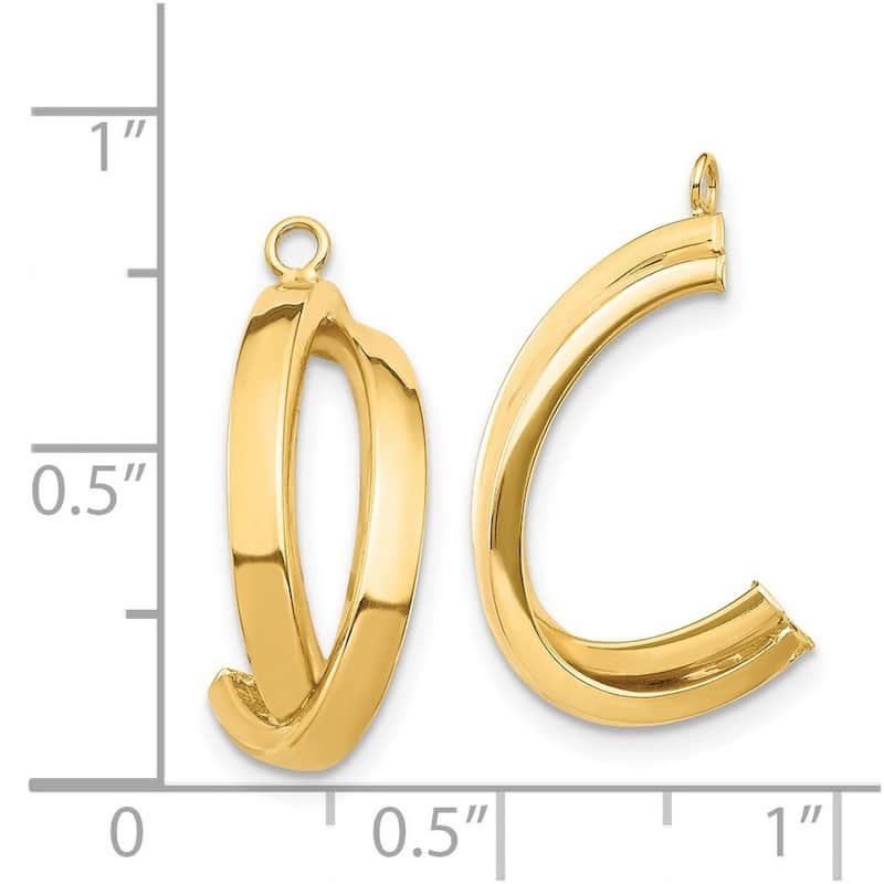 Curata 14k Long Drop Dangle Earrings Jacket - 21.84x7.37mm Wide