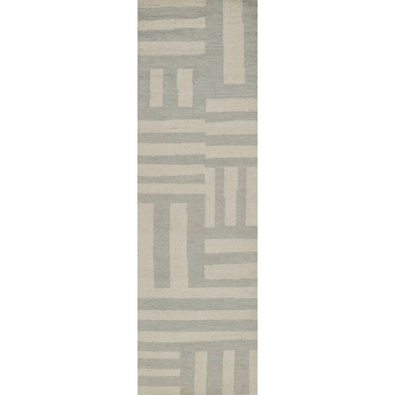 Momeni Archer Hand Tufted Wool Geometric Area Rug - 2'3" X 8' Runner - Blue