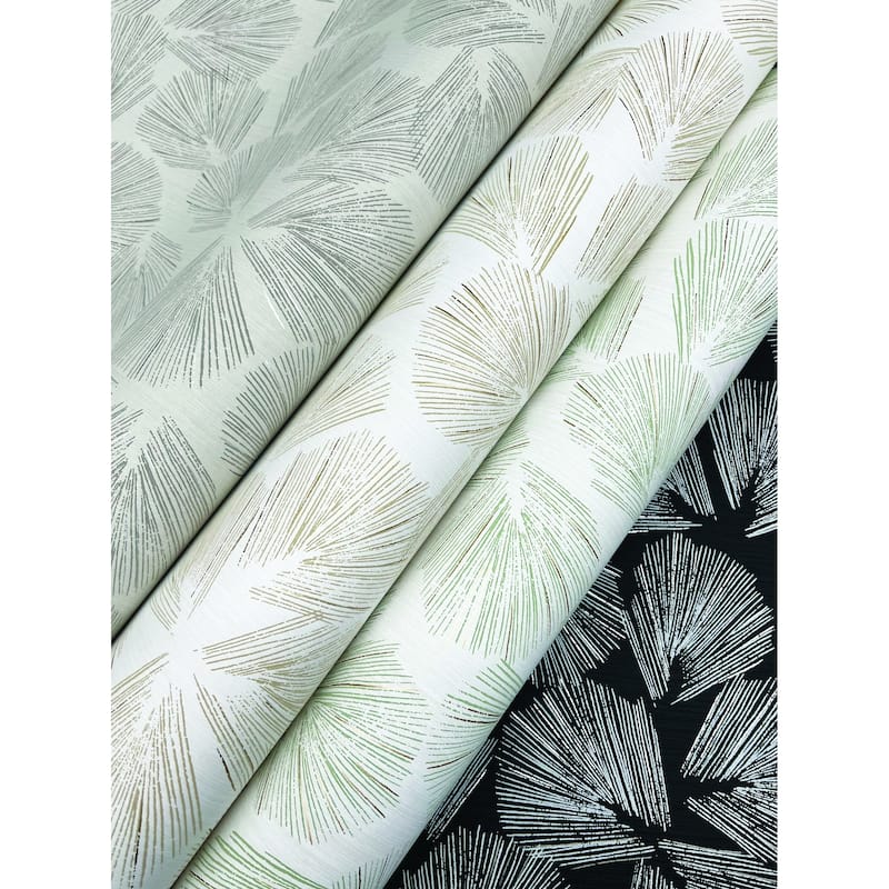 Saintes Elora Leaf 27 In W X 27 Ft L Wallpaper