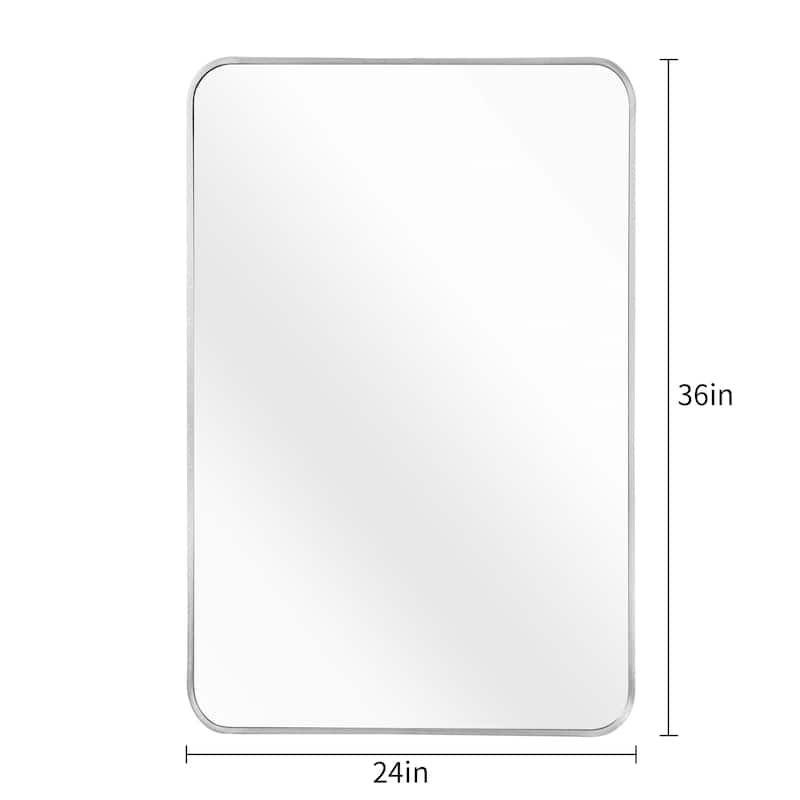 24x36 Inch Metal Framed Rectangular Bathroom Mirror for Wall