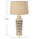 preview thumbnail 2 of 10, 16" Round Striped Ceramic and Metal Desk Lamp