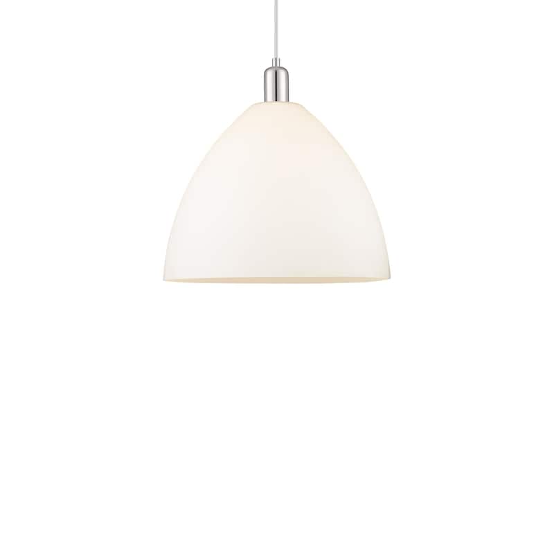 Innovations Lighting 716-1P-18-16 Bristol Pendant Bristol 16" Wide - Polished Nickel / Matte White