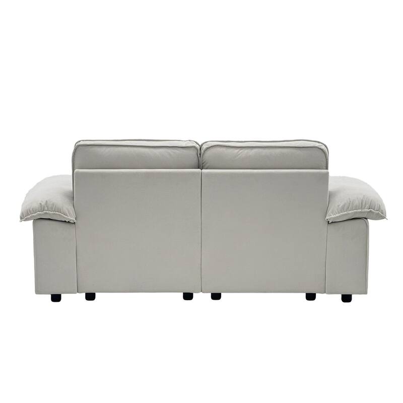 79" Loveseat Sofa Couch with Under-Seat Storage, Elegant 2-Seater Settee with Pillow Top Armrests for Living Room