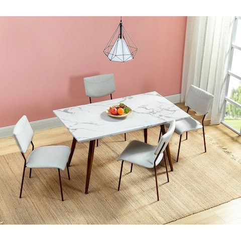 HULALA HOME Dining Table with Marble Pattern
