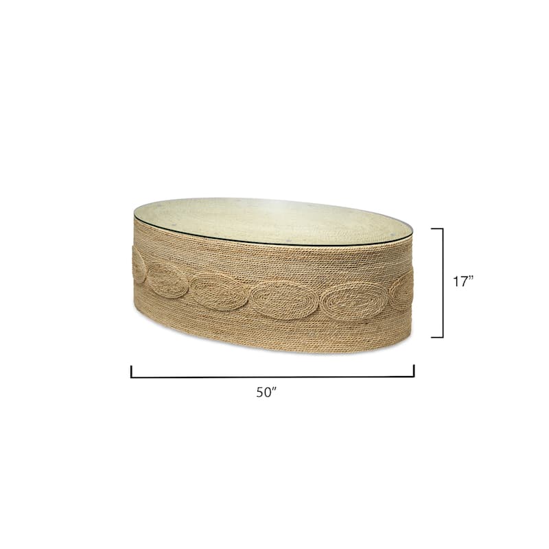 Jamie Young Barbados Oval Corn-Straw Coffee Table