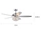 preview thumbnail 5 of 5, Warehouse of Tiffany Makore Chrome 52-inch Lighted Ceiling Fan with Crystal Shade