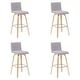 preview thumbnail 118 of 120, Skara Swivel Bar Stool, Upholstered Bar Height Chair with Bentwood Frame Set of 4 - Gray Fabric & Oak