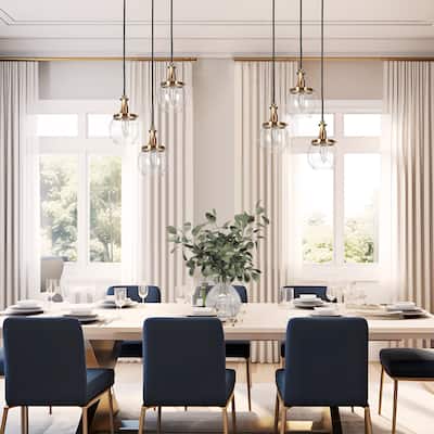Beta Modern 3-Light Gold Black Orb Glass Cluster Pendant Light for Kitchen Island