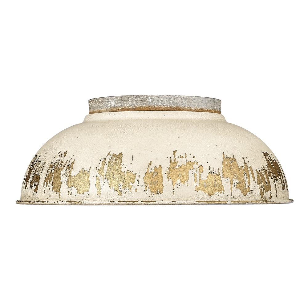 Golden Lighting Kinsley 2-light Flush Mount in Antique Ivory shade - N/A