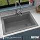 preview thumbnail 45 of 64, Karran Drop-In Quartz 33 in. 1-Hole Single Bowl Kitchen Sink Kit