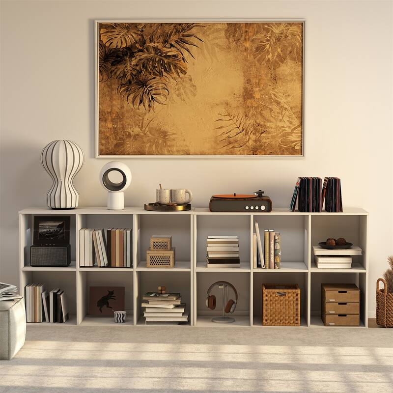 Cube Storage Organizer Shelf with Freestanding Bookshelf.
